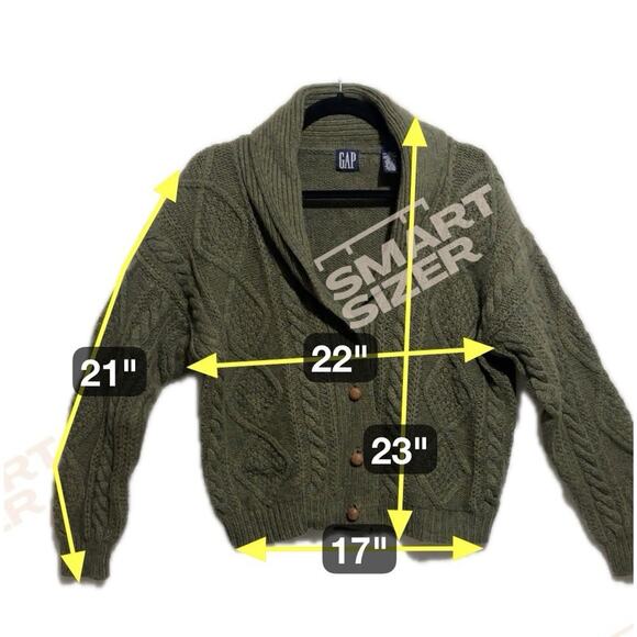 VTG Gap Wool Cardigan Sweater Women’s M Y2K Shetland Cable Knit Academia READ - Picture 2 of 10